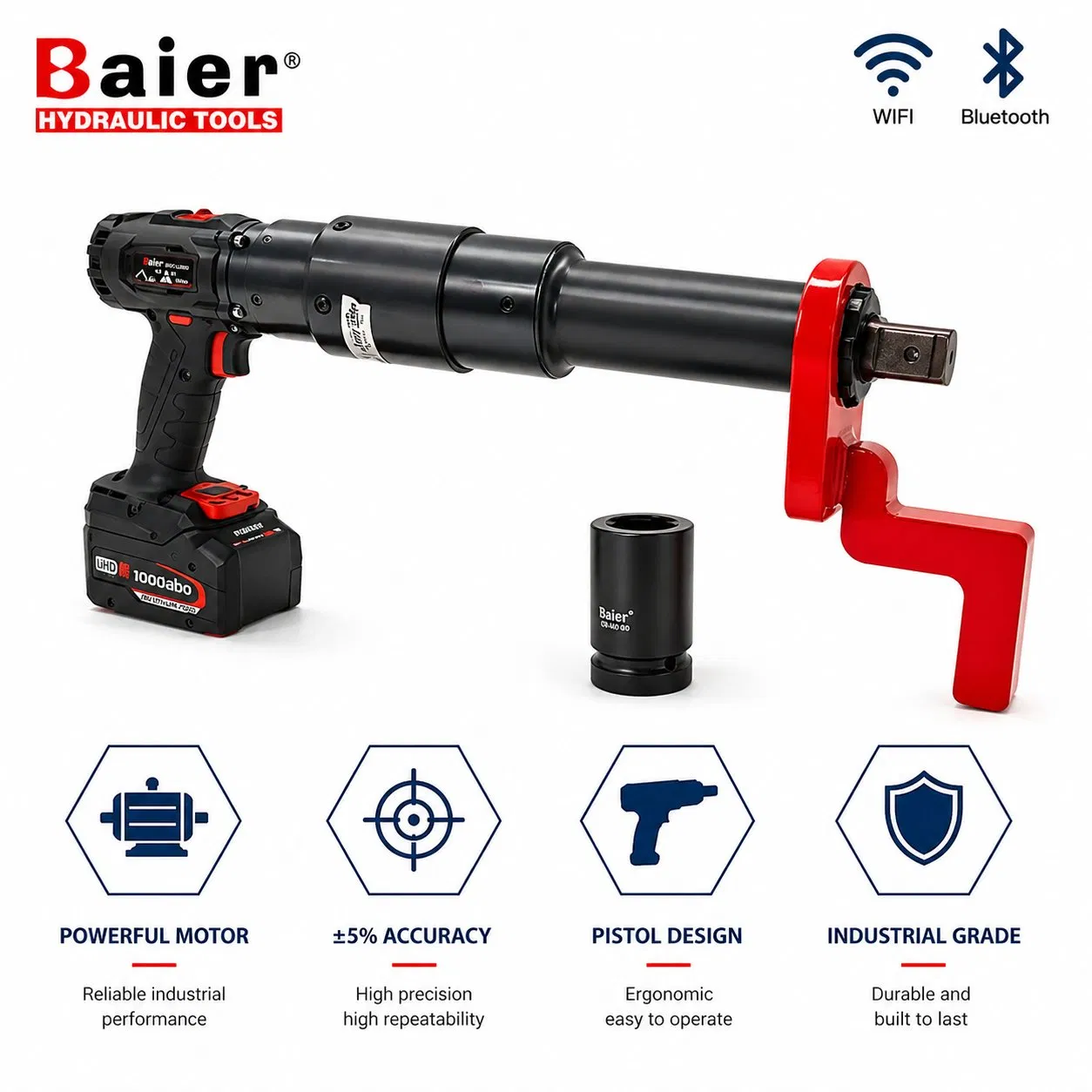 Rechargeable Battery Torque Wrench Battery Torque Gun Nut Runners-10