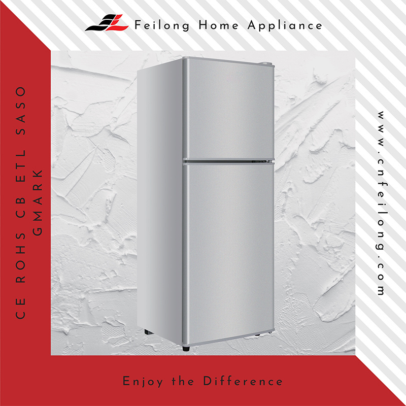 280 L Compact Double Door Upper Freezer Bottom Fridge Combi Refrigerator