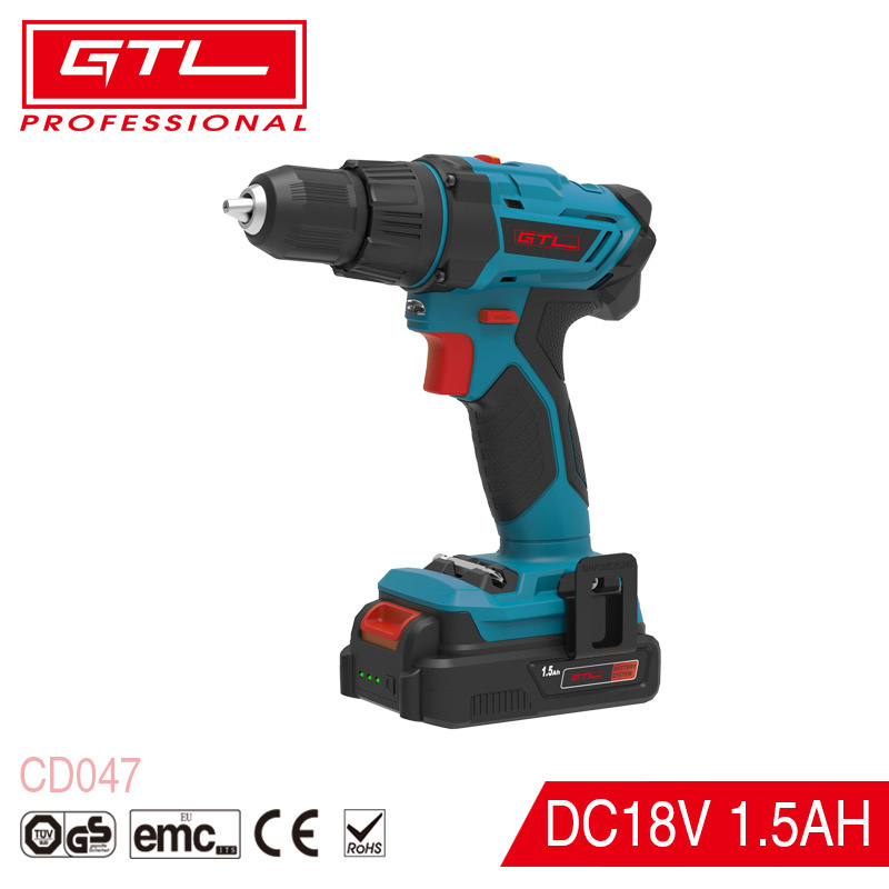 Power Tools 18V Lithium Battery Compact Drill Driver Cordless Drill with Work Light Variable Speed