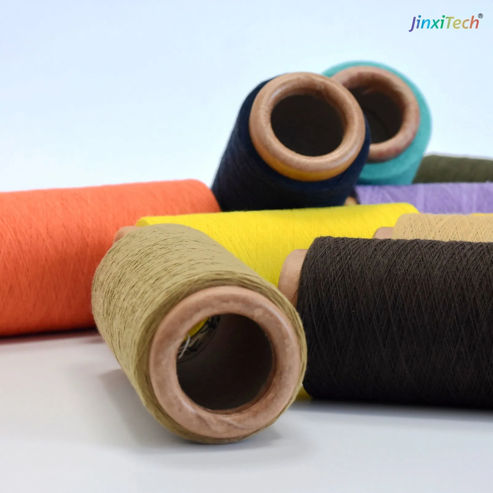 Fashionable Grs Certified Recycled Open End Cotton Polyester Yarn Ne1-Ne32 Rosso for Knitting and Weaving-3