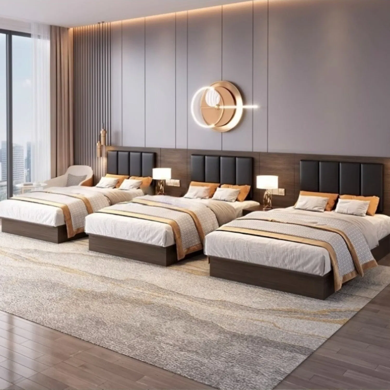 Bilido Casa Luxury Hotel Bedroom Wooden Furniture for Elegant Apartments and Villas Hotel Full Room Furniture Sets Project Hospitality-6