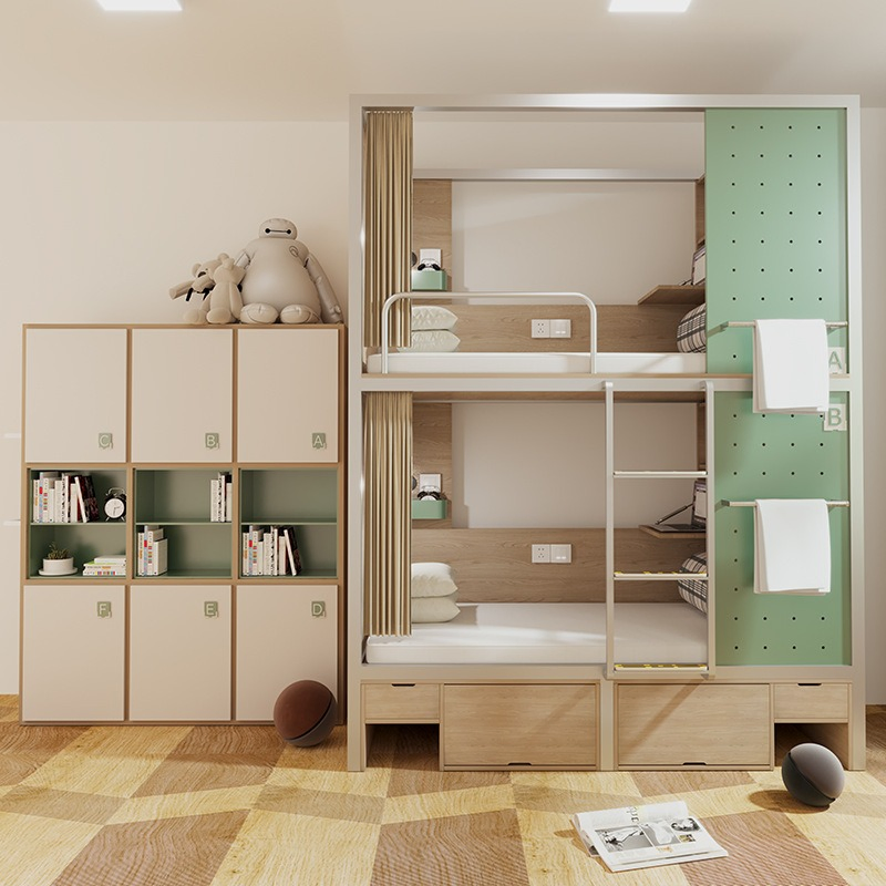Bilido Casa Modern Full Guest Rooms Set Complete Casegoods, Bunk Bed & Wardrobes for Hospitality Projects One-Stop Customized Hotel Bedroom Wooden Furniture-19
