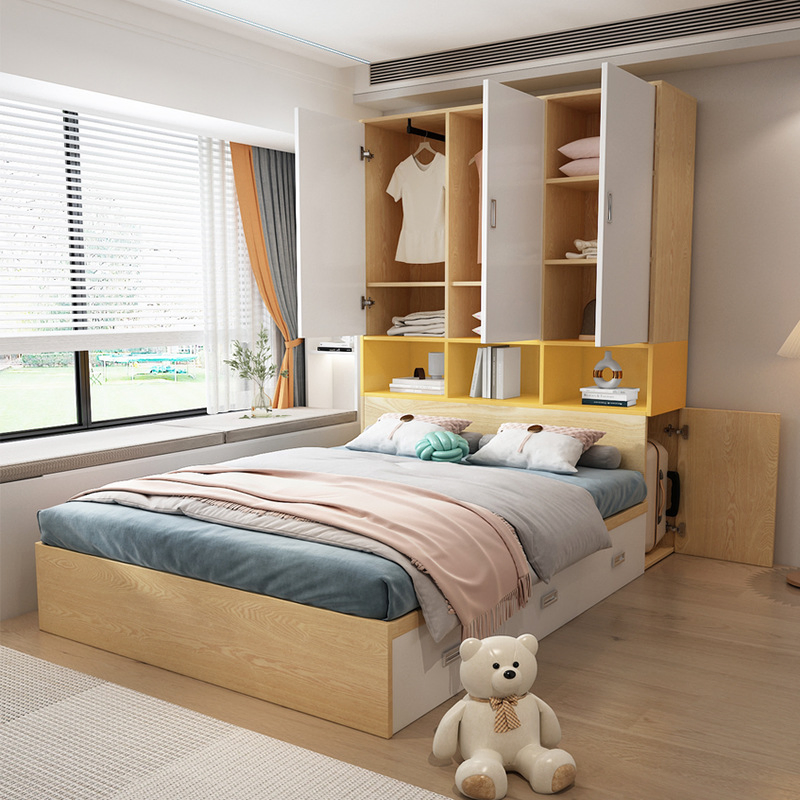 Bilido Casa Smart Bed Sets with USB Ports, LED Lighting & Modular Wardrobes Modern Custom Hotel Bedroom Furniture-14