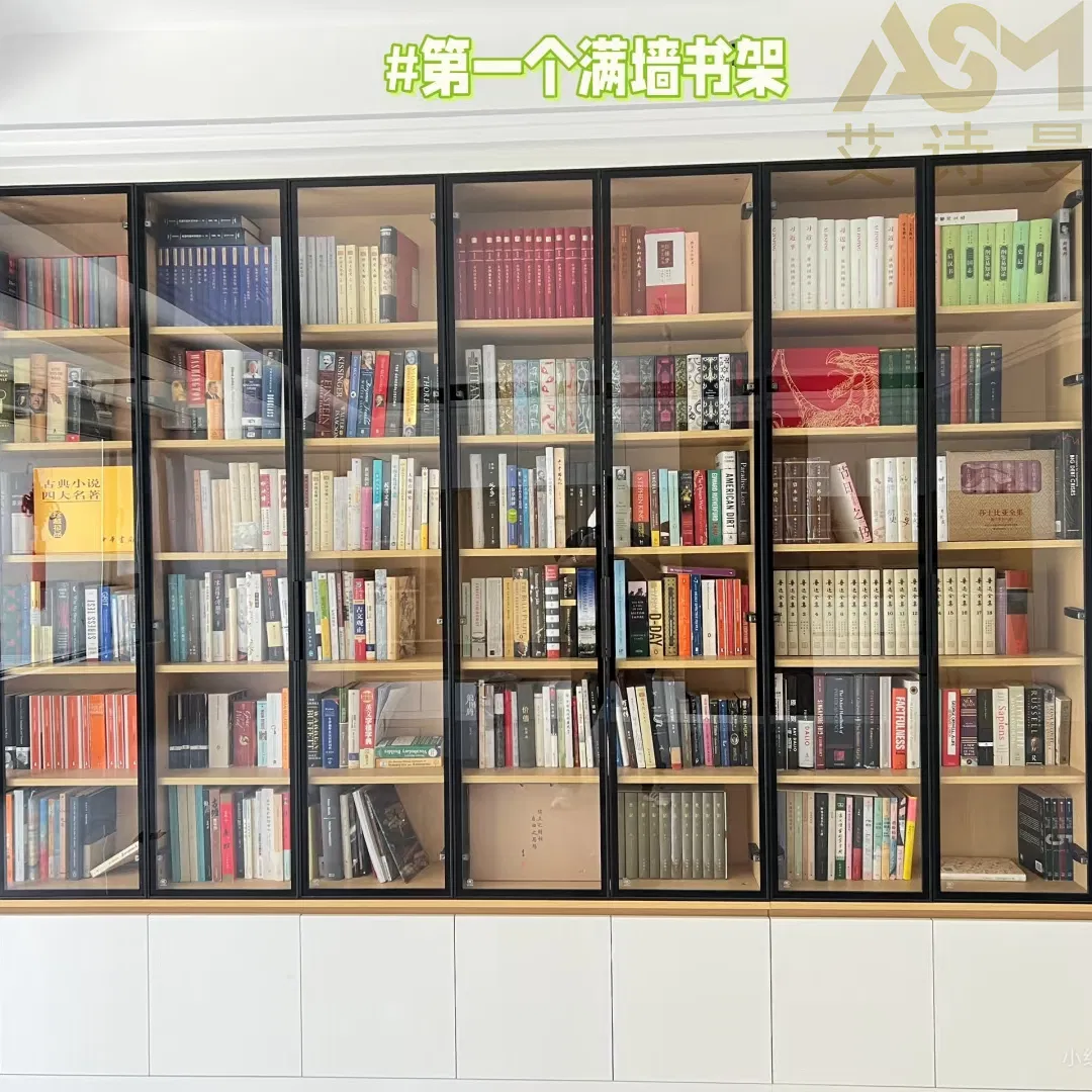 Wood/White Customized Living Room Wooden Furniture Storage Wholesale Wooden Library Solid Oak Bookcase-6