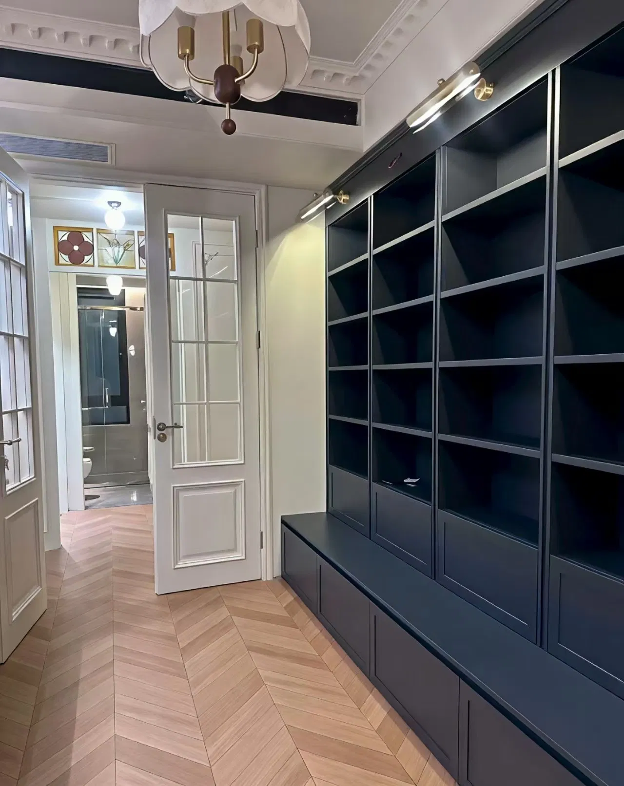 Wood/White Customized Living Room Wooden Furniture Storage Wholesale Wooden Library Solid Oak Bookcase-7