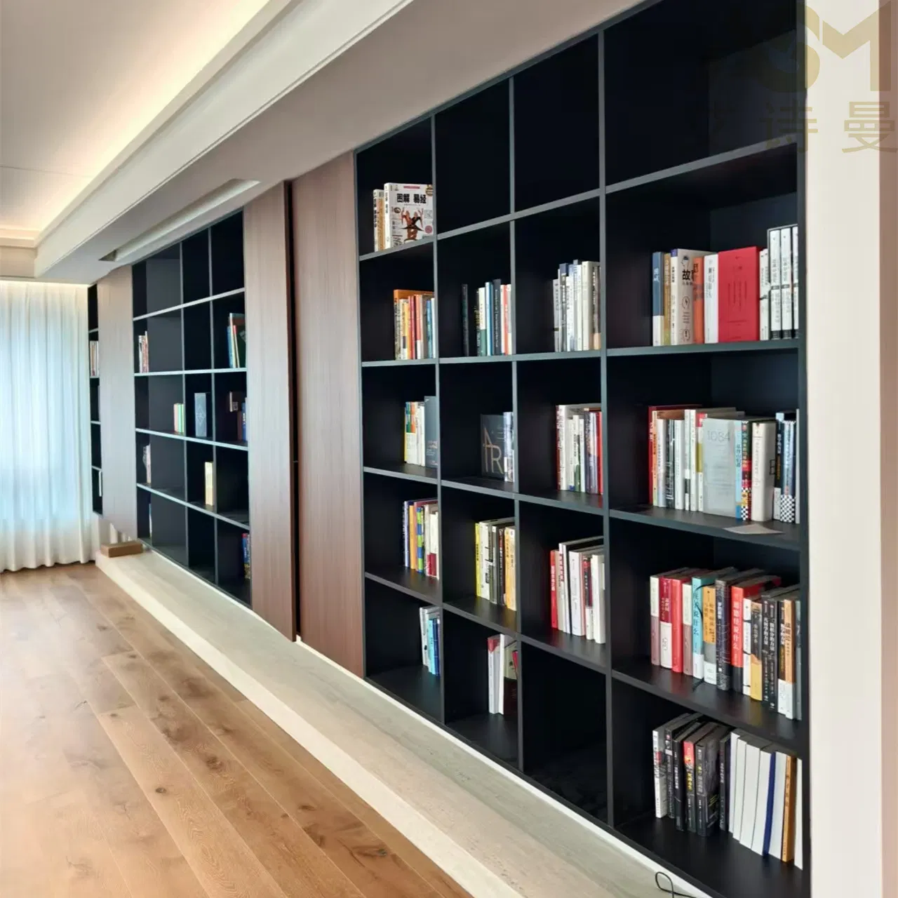 Wood/White Customized Living Room Wooden Furniture Storage Wholesale Wooden Library Solid Oak Bookcase-18