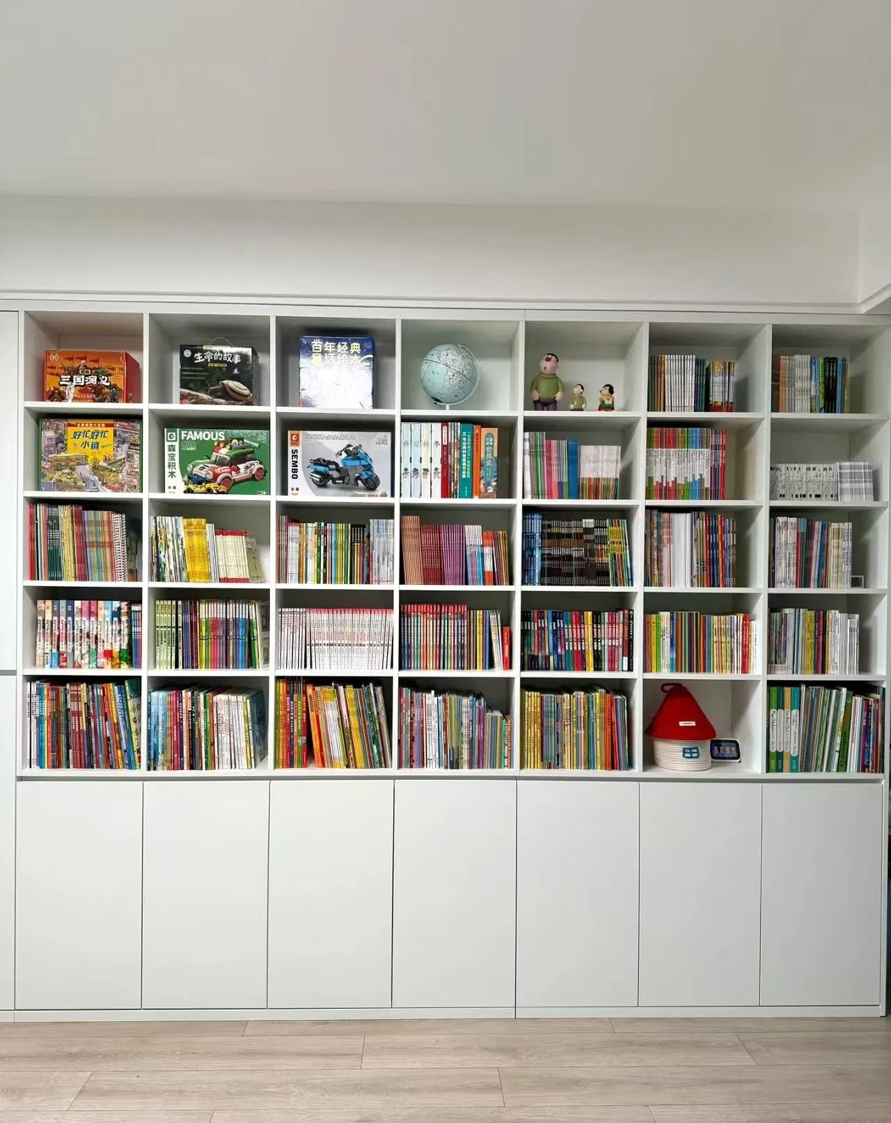 Wood/White Customized Living Room Wooden Furniture Storage Wholesale Wooden Library Solid Oak Bookcase-20