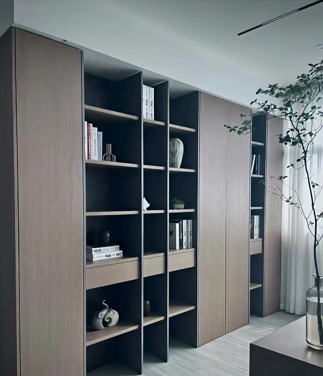 Customizable Large Wooden Bookcase for Living Room Office Bookcase Wall Shelving Bookcase-8