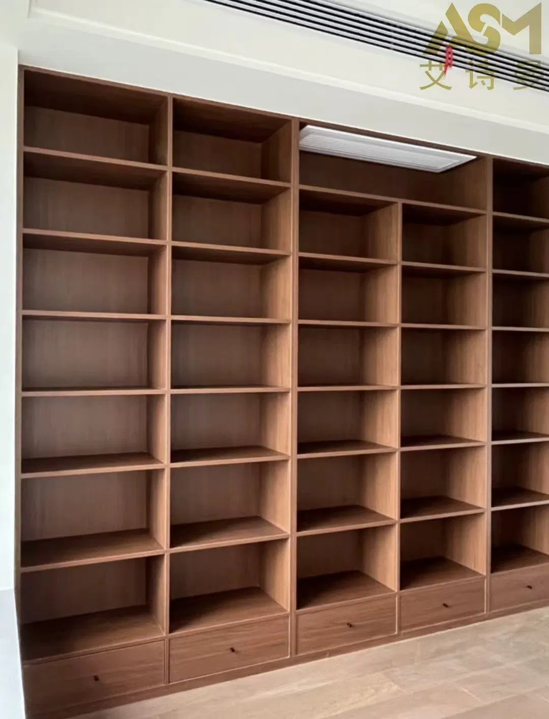 Composite Solid Wood Personalized Custom Living Room Furniture Wooden Office Wall Shelving Office Bookcase Partition-3