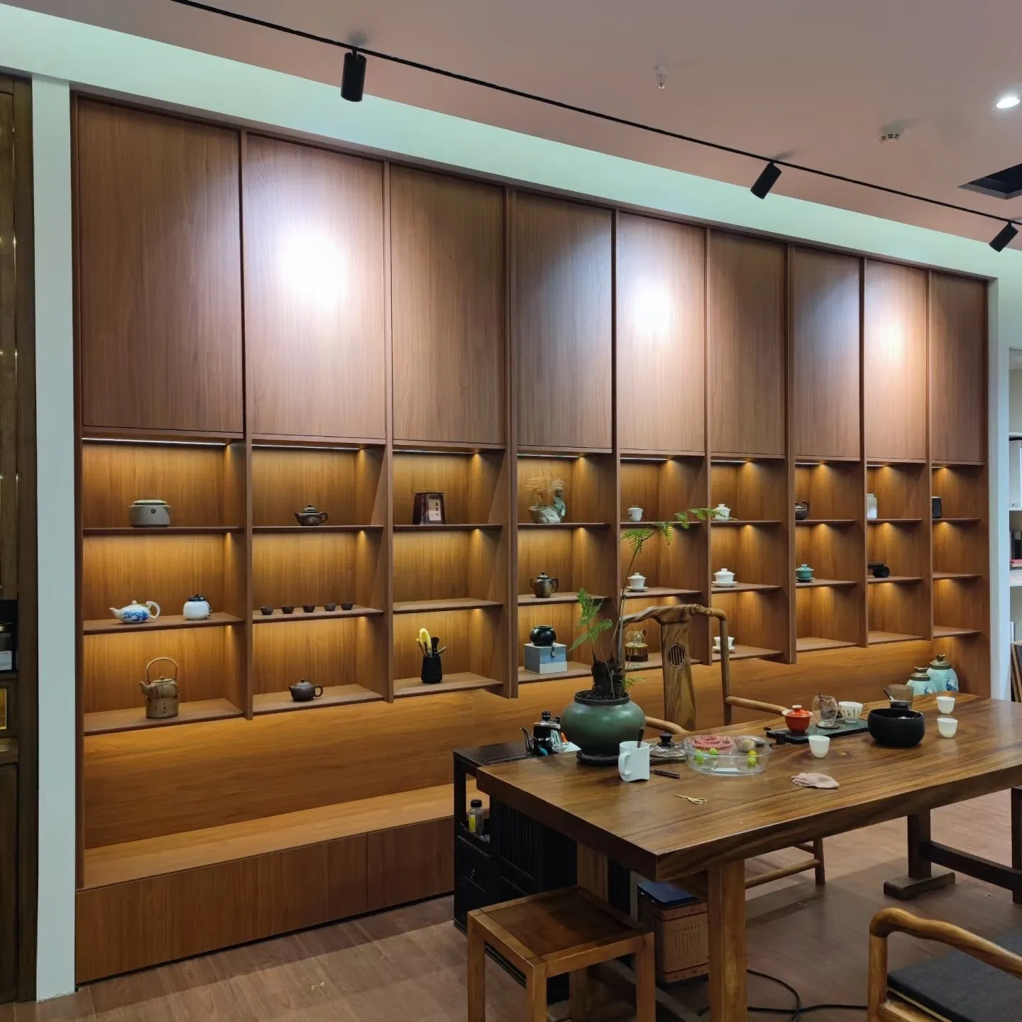 Composite Solid Wood Personalized Custom Living Room Furniture Wooden Office Wall Shelving Office Bookcase Partition-19